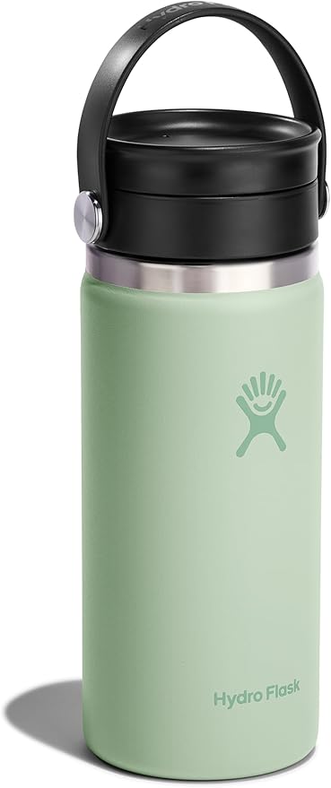 Hydro Flask Flex Sip Coffee Tumbler – Insulated Stainless Steel, Non Spill, Leak Proof Travel Coffee Cup 16 Oz Aloe Green