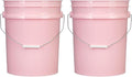 House Naturals 5 Gallon Premium HPDE Plastic Bucket - Made in USA Food Grade Storage Container, BPA Free All Purpose Pail (2, Pink)