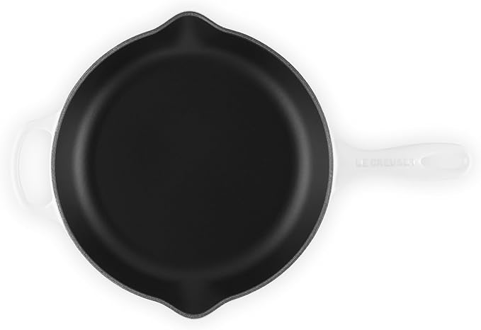 Le Creuset Enameled Cast Iron Signature Iron Handle Skillet, 10.25", White