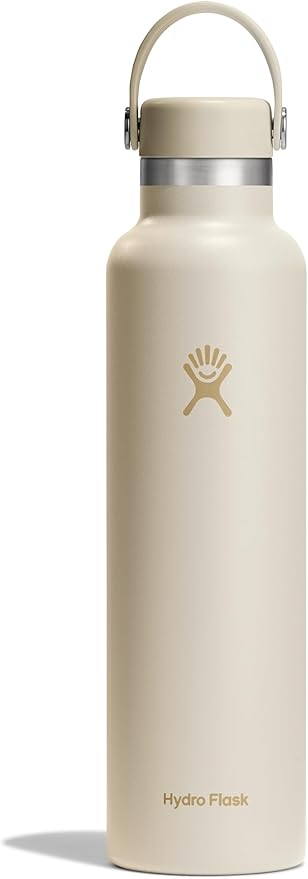 HYDRO FLASK Water Bottle - Insulated Stainless Steel - Non Spill, Leakproof in 24 Oz Coconut Cream