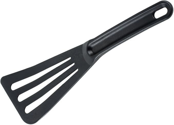 Mercer Culinary Hell's Tools Hi-Heat Slotted Spatula, 12 Inch x 3.5 Inch, Black