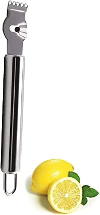 1Pc Silver Stainless Steel Lemon Zester Tool with Channel Knife and Orange Citrus Peeler for Kitchen, Zesters, Graters, Peelers and Slicers Kitchen Utensils