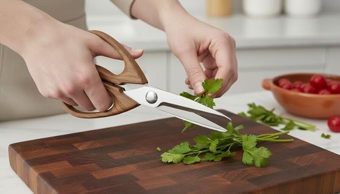Farberware 5221282 All Purpose Shear, Pecan Wood Handles 8.2 x 3.5 x 0.5 inches