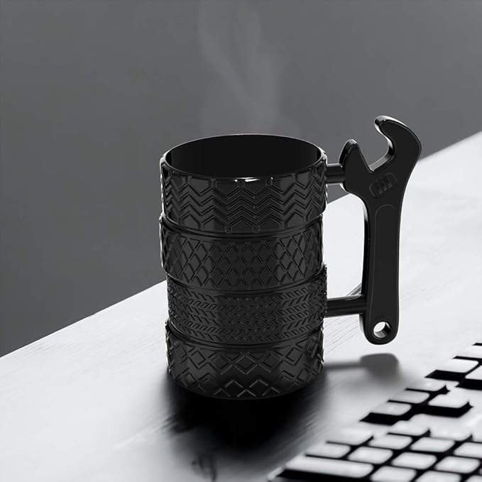 Tire Coffee Tea Mug Gift for Car Lovers Mechanics Car Enthusiasts Christmas Gifts for Man Birthday Gift