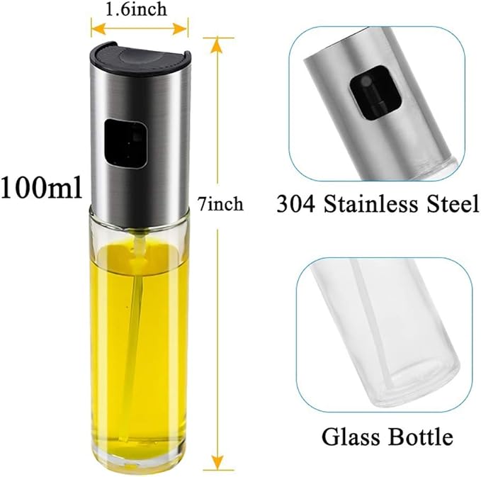 Oil Sprayer for Cooking Olive Oil Sprayer Mister for Air Fryer Vegetable Vinegar Oil Portable Mini Kitchen Gadgets for Baking,Salad,Grilling,BBQ,Roasting(1 Pack)