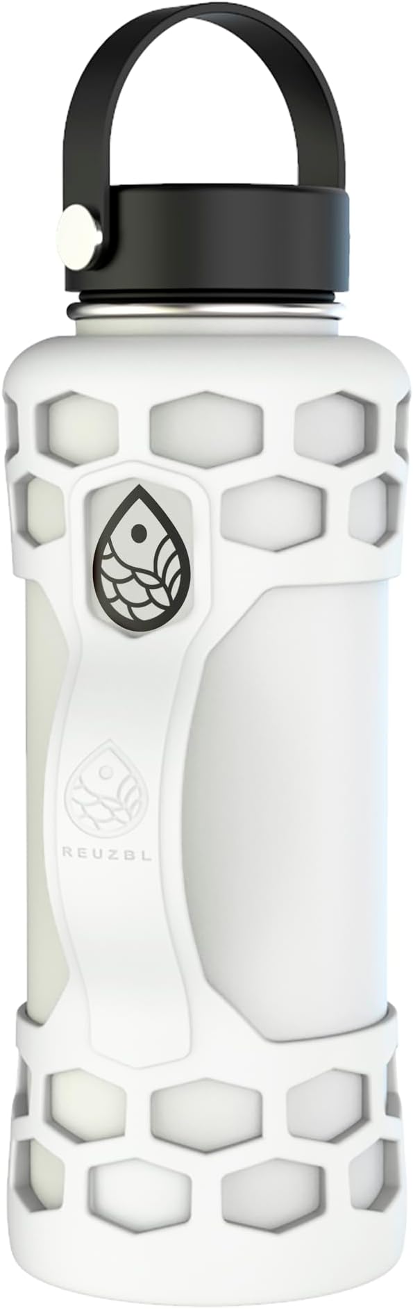 REUZBL Silicone Boot Sleeve Protector with Handle – Compatible with Hydro Flask 40oz, 32oz, 24oz, 21oz – Protective Bottle Bumper for Stainless Steel Water Bottles