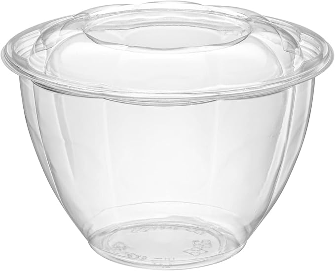 Comfy Package [48 oz. - 50 Count] Clear Plastic Salad Bowls with Lids, Disposable Salad Containers for Lunch - Perfect for Takeout, Salads, and Meal Prep