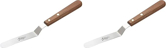 Ateco 1385 Offset Spatula with 4.5-Inch Stainless Steel Blade, Wood Handle, 4.5 Inch, natural (Pack of 2)