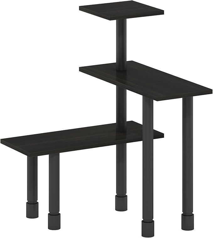 Furinno Turn-N-Tube Kitchen Countertop Organizer, 3-Tier Corner Countertop Organizer Shelf, Corner Shelf, for Kitchen, Pantry, Organizers and Storage, Espresso