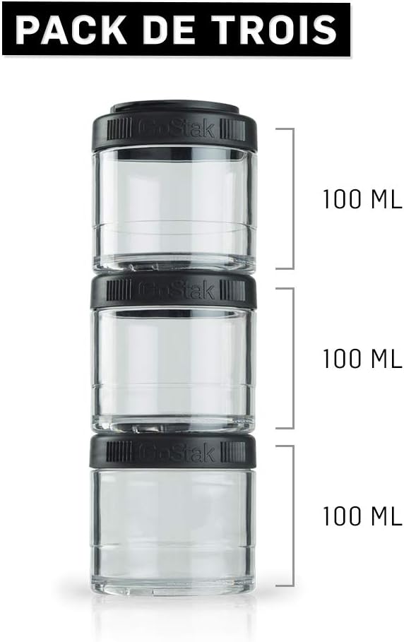 BlenderBottle GoStak Twist n' Lock Storage Jars, 150cc 2-Pak, White