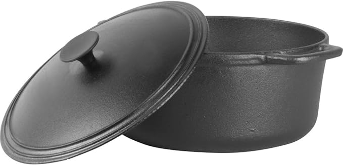 COMMERCIAL CHEF 6.6 Quart Cast Iron Dutch Oven with Dome Lid and Handles