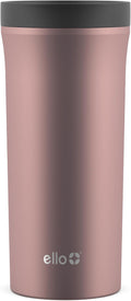 Ello Arabica 14oz Stainless Steel Travel Mug with Leak-Proof Slider Lid, Keeps Hot for 5 Hours, Perfect for Coffee or Tea, BPA-Free Tumbler | Gift for Coffee Lovers, Rosegold