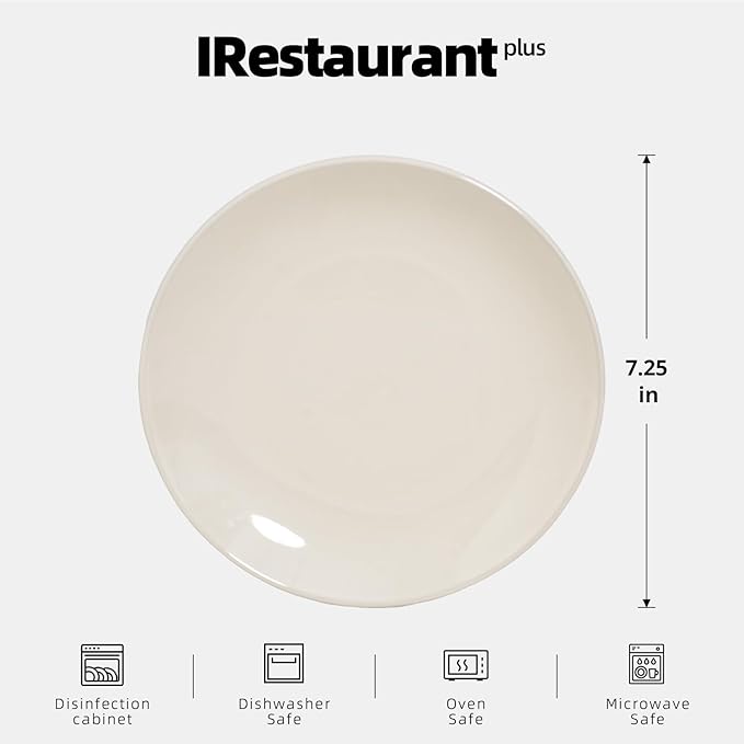 Stoneware Coupe Commercial Grade Dinnerware, Ivory, Plate 7.25", Case of 36