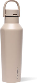 Corkcicle Sport Canteen - Keeps Drinks Cold 25 Hours - Stainless Steel Water Bottle - Triple-Insulated - Spill-Proof - Summer Drinkware Gift - Keeps Drinks Ice Cold - 20 oz - Desert