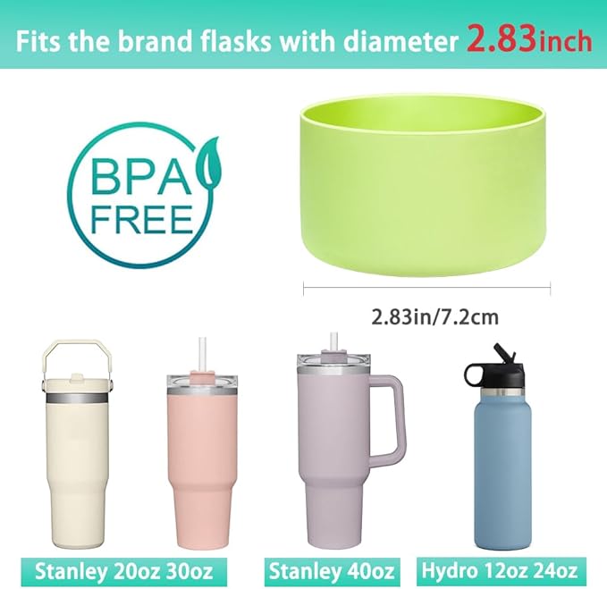 WK IEASON 2 Pcs Tumbler Bottom Protector Boot for Stanley Quencher Adventure 40oz & Stanley IceFlow 20oz 30oz, Stealth Landing-2.83inch Bottom Diameter