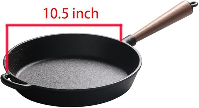 LI-GELISI Pre-Seasoned Cast Iron Round Griddle, 10.2 Inch, Non-Stick, Oven Safe