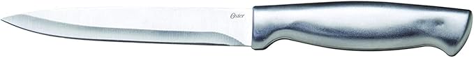 Oster Baldwyn 14 Piece Stainless Steel Cutting Kitchen Knife Cutlery Set with Swivel Block Holder and Knife Sharpener, Brushed Satin