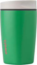 Owala SmoothSip Slider Insulated Stainless Steel Coffee Tumbler, Reusable Iced Coffee Cup, Hot Coffee Travel Mug, BPA Free 12 oz, Grey/Green (Sour Apple)