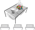 Evelots Kitchen Cabinet Wire Shelf Organizer/Rack - 4 Pack Sturdy Large Metal Shelf Risers - Double Your Counter Space - Great for Kitchen, Freezer, Pantry and Bathroom - Rustproof - Black
