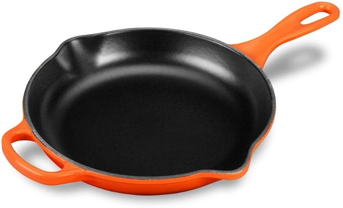 Le Creuset Enameled Cast Iron Signature Iron Handle Skillet, 9", Flame