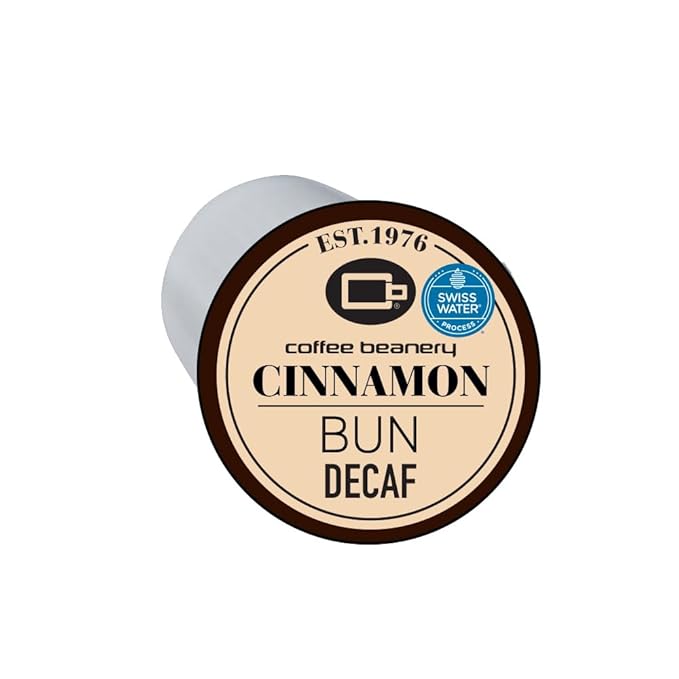 Cinnamon Bun Decaf Coffee Pods by Coffee Beanery | 48ct Bulk Flavored Decaf Coffee Pods Medium Roast Coffee Pods| 100% Specialty Arabica Coffee| Gourmet Coffee Pods