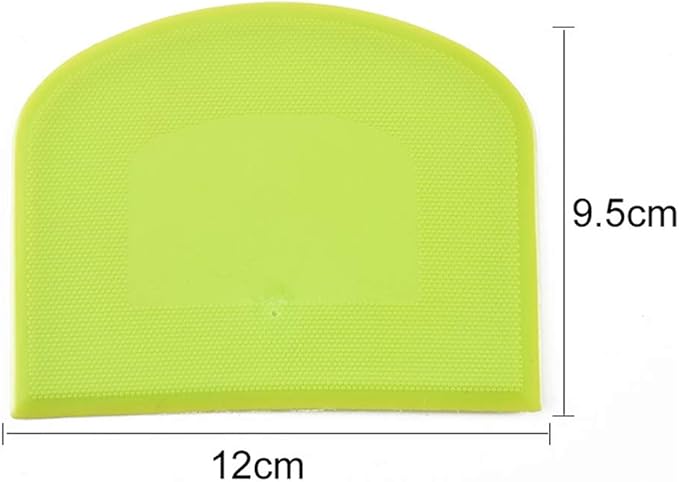 2 Pieces Dough Scraper Bowl Scraper Food-safe Plastic Dough Cutter Flexible Plastic Scraper Practical Bench Scraper Multipurpose Food Scrappers for Bread Dough Cake Fondant Icing, White, Green