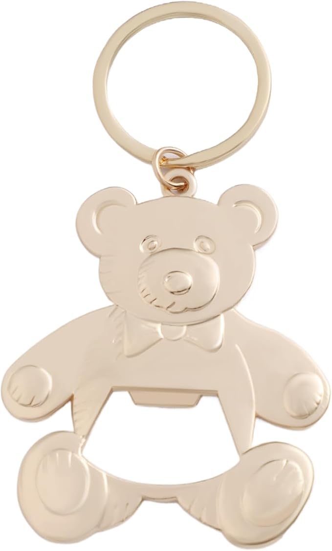 Bottle Openers Baby Shower Return Favors for Guests Cute Bottle Opener Decorations and Souvenirs with Organza Bags Tags for Theme Party Favors (Retro Style,73 pieces) (Teddy bear)