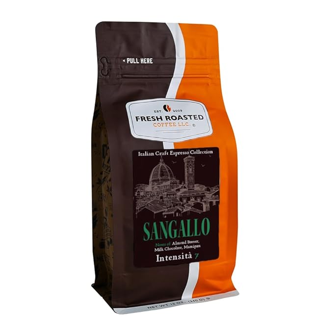 Fresh Roasted Coffee, Sangallo Italian Craft Artisan Blend, 12 oz, Medium Roast, Kosher, Whole Bean
