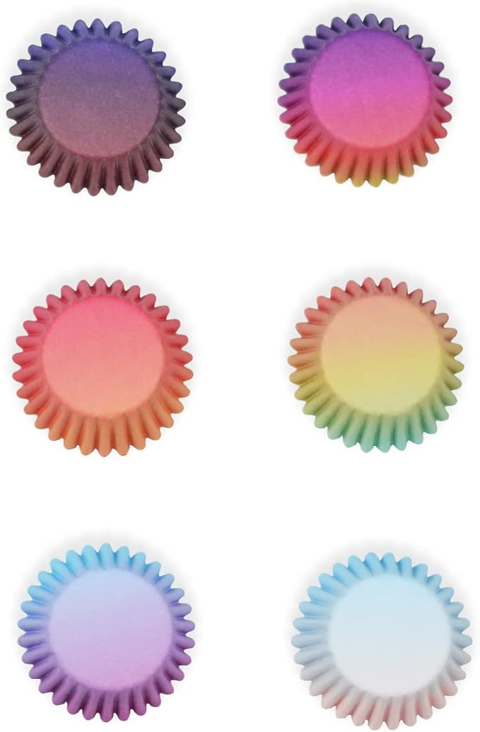 qiqee Cupcake Liners Cupcake Cups 300-Count Food Grade Gradient Design Cupcake Papers Baking Cups Cupcake Wrappers