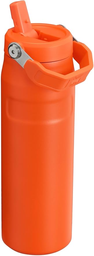 STANLEY IceFlow Flip Straw 2.0 Water Bottle 24 OZ | Built-In Straw with Larger Opening | Lightweight & Leak-Resistant | Insulated Stainless Steel | BPA-Free | Tigerlily Plum