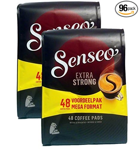 Senseo Extra Strong Dark Roast Coffee Pods – 96 Count (2 Packs) – Intense & Bold Flavor with Rich Crema – Single-Serve Coffee Pads Compatible with Senseo & PeleCom Machines