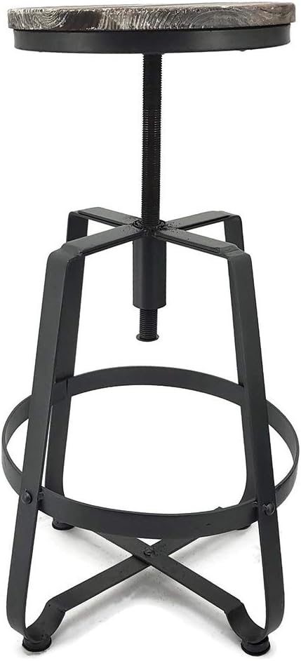 Modern Home Turner Retro Adjustable Contemporary Steel/Wood Barstool