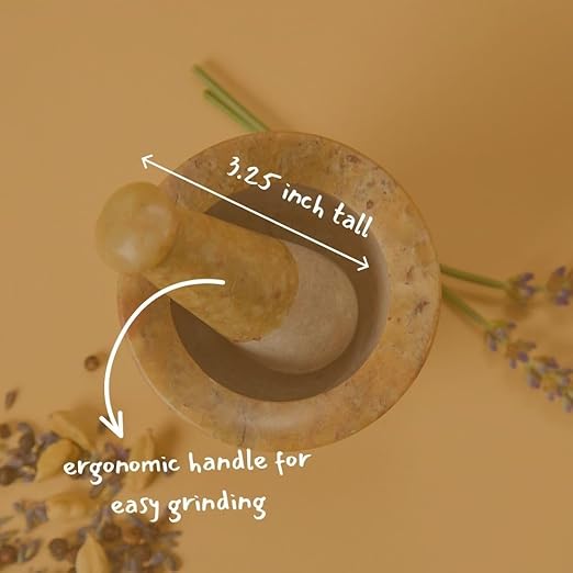 Mini Mortar Pestle Set, Kitchen Tools, Kitchen Countertop Decor, Grinding, Crushing, Herbs, Garlic, Nuts, Spices, Rustic Style, Handcrafted, Made from Soapstone, Natural Beige