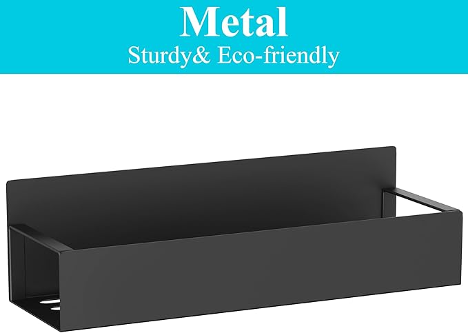 Metal 4 Pack Magnetic Spice Storage Rack Organizer for Refrigerator and Oven, Black Fridge Organizers and Storage