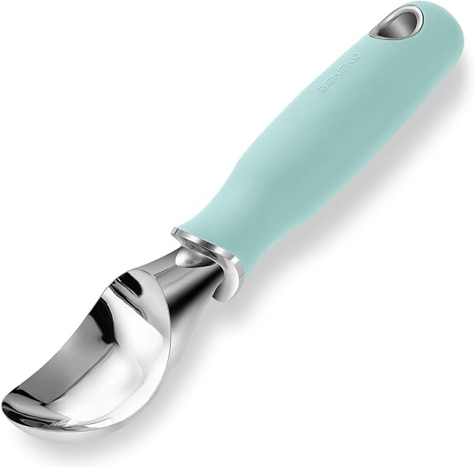 Beneno Heavy Duty Ice Cream Scoop - Upgraded Anti-Fracture Design, Comfortable Grip Long Handle, Effortless Scooping & Dishwasher Safe, Mint