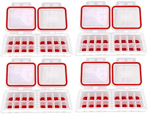 IceTopper Plus Ice Cube Tray with 2 Attached Lids - Easy Release Ice Cube Molds, 16 Cubes per Tray, Stackable & Dishwasher Safe, 100% Food Grade Silicone, BPA Free & Recyclable (4 Pack)