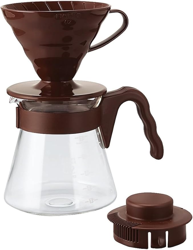 Hario V60 Pour Over Coffee Starter Set, Size 02, Brown