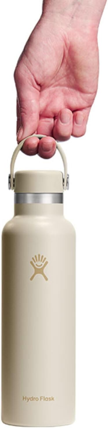 HYDRO FLASK Water Bottle - Insulated Stainless Steel - Non Spill, Leakproof in 21 Oz Coconut Cream