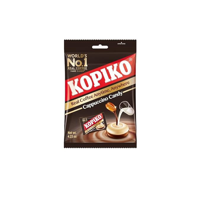 Kopiko Cappuccino Candy – Bold-Tasty Hard Candy from Indonesia with Real Coffee Extract – A Satisfying Boost for On-the-Go Energy (4.23oz)