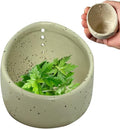 Pottery Herb Stripper Bowl, 2025 Upgrade Pottery Herb Stripper Cup Ceramic Herb Peeling Cup, Handmade Different Round Hole Sizes Suitable for Peeling Off The Leafy Assembly (B)