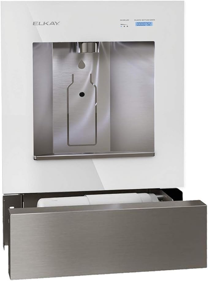 Elkay LBWD00C Liv Recessed Bottle Filling Station with Hands Free Operation and Filter - Aspen White