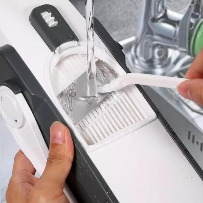 Safe Mandoline Slicer 5 in 1 Vegetable Chopper Food Cutter | Manual Adjustable Food Slicer for Potatoes, Carrots, Onions & Lemons | Multi-Functional Vegetable Grater, Dicer, Shredder & Kitchen Gadget