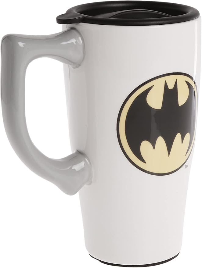 Spoontiques - Ceramic Travel Mugs - Batman Cup - Hot or Cold Beverages - Gift for Coffee Lovers