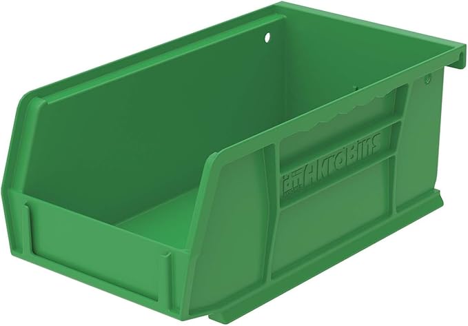 Akro-Mils 30220 AkroBins Plastic Storage Bins, Space-Saving Stackable Bins for Garage, Pantry, Craft Organization, 7-Inch x 4-Inch x 3-Inch, Green, 24-Pack