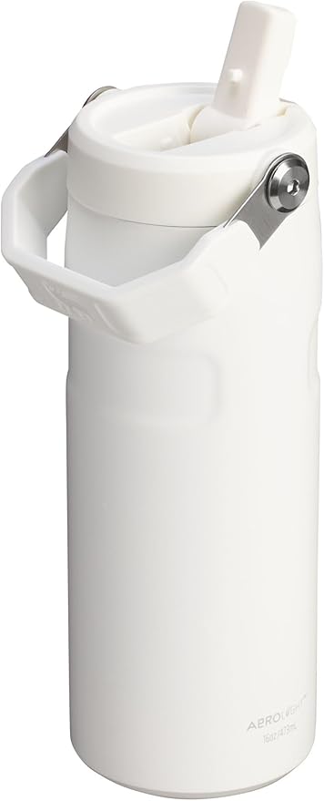 STANLEY IceFlow Flip Straw 2.0 Water Bottle 16 OZ | Built-In Straw with Larger Opening | Lightweight & Leak-Resistant | Insulated Stainless Steel | BPA-Free | Frost