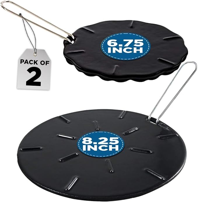 Cast Iron Heat Diffuser for Gas Stove – 2 Sizes Included – 8.25 and 6.75 Inch Heat Diffusers for Electric Stove - Gas Heat Plate - Cast Iron Simmer Plate for Gas Burners