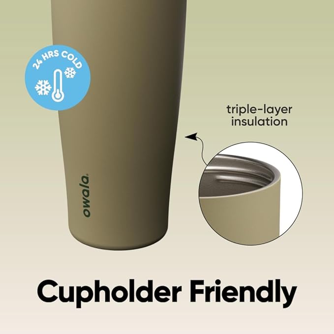 Owala FreeSip Tumbler Insulated Stainless Steel Water Bottle with Built-in Straw and Side Handle, For Travel, Work, School, and Sports, 40oz, BPA Free, Leak Proof, Off Road