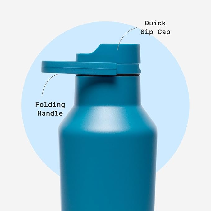 Corkcicle Sport Canteen - Keeps Drinks Cold 25 Hours - Stainless Steel Water Bottle - Triple-Insulated - Spill-Proof - Summer Drinkware Gift - Keeps Drinks Ice Cold - 20 oz - North Shore