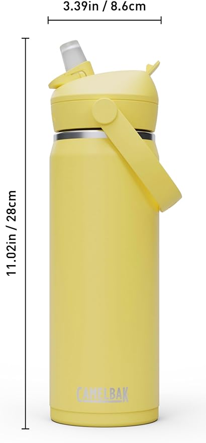 CamelBak Thrive Flip Straw Insulated Stainless Steel Water Bottle Yellow Bloom, 20oz