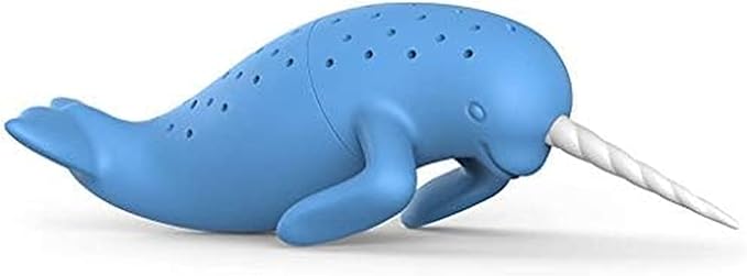 Genuine Fred, SPIKED TEA, Narwhal Reusable Silicone Tea Infuser, Blue, Fun Gift for Tea Lovers, Clever Kitchen Gadget